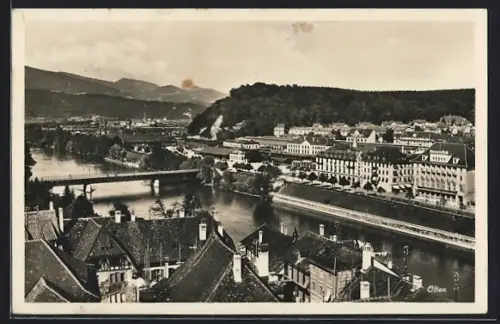 AK Olten, Ortsansicht mit Brücke aus der Vogelschau