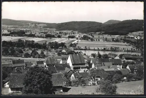 AK Rekingen /Aargau, Totalansicht mit Umgebung aus der Vogelschau