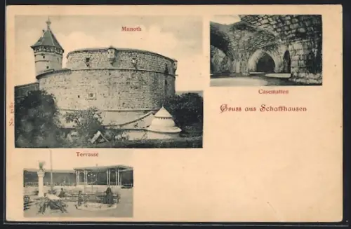 AK Schaffhausen, Munoth mit Casematten und Terrasse