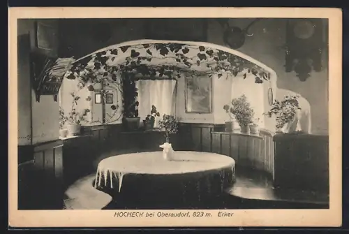 AK Oberaudorf am Inn, Erker in der Bergwirtschaft Hocheck