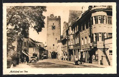 AK Mühldorf a. Inn, Strasse am Münchener Tor