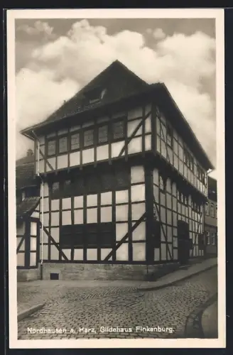AK Nordhausen, Strassenpartie am Gildehaus Finkenburg