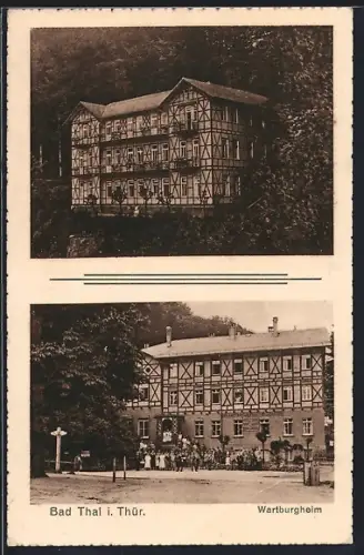 AK Bad Thal i. Thür., Wartburgheim, Vorder- und Rückseite