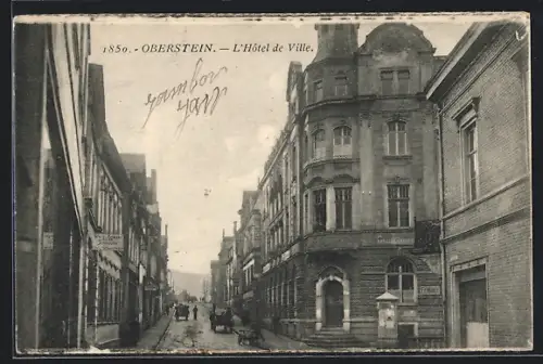 AK Oberstein, Hôtel de Ville, Strassenansicht