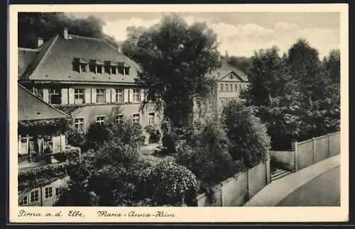 AK Pirna a. d. Elbe, Maria-Anna-Heim aus der Vogelschau