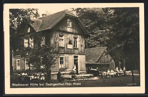 AK Georgenthal /Thür. Wald, Gasthaus Wechmarer Hütte mit Garten