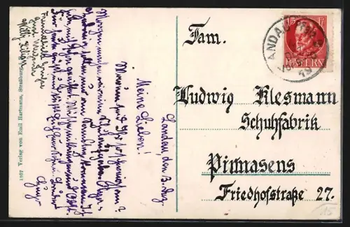 AK Landau /Pfalz, Überrest aus der Festungszeit, Ortspartie