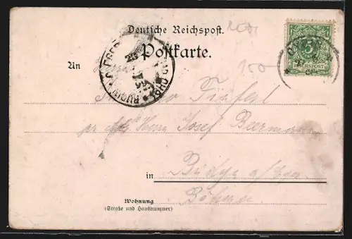 Lithographie Oybin, Berg Oybin, Ruine mit Kirchhof, Inneres Rittersaal