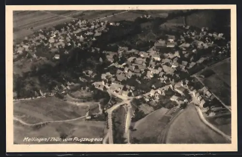 AK Mellingen /Thür., Teilansicht, Fliegeraufnahme
