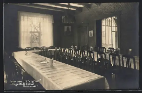 AK Georgenthal in Thür., Ferienheim Eichengrund, Speisesaal, Innenansicht