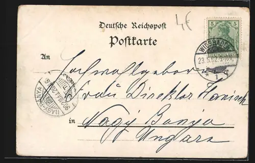 Lithographie Wiesbaden, Viaduct der Nerobergbahn