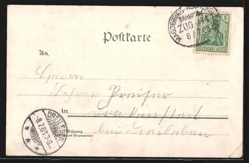 Lithographie Bad Elmen, Kurhaus, Passepartout