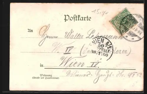 Lithographie Friedrichroda, Ortsansicht im Winter, Rehe