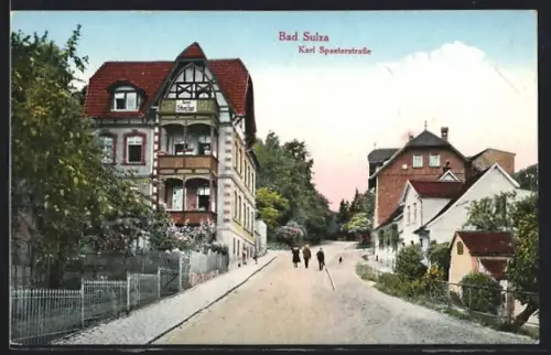 AK Bad Sulza, Karl Spaeterstrasse und Wohnhäuser