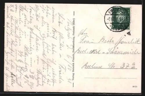 AK Pretzsch /Elbe, Hotel Haus Margarethe, Kurpark und Kursaal, Moorbad