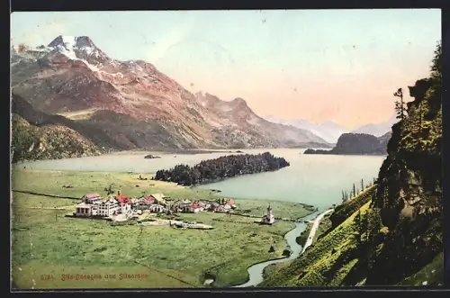 AK Sils-Baseglia, Teilansicht mit Silsersee