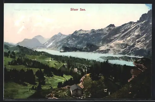 AK Sils, Panorama mit Silser See