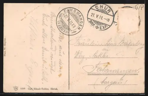 AK Sils-Maria im Ober-Engadin, Gesamtansicht mit Gebirgspanorama