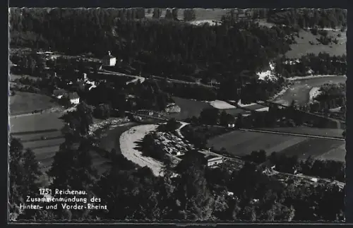 AK Reichenau, Zusammenmündung des Hinter- und Vorder-Rheins