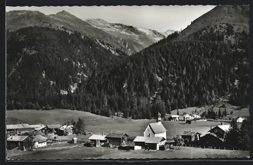 AK Laret bei Davos, Ortsansicht mit gegen das Mönchalptal