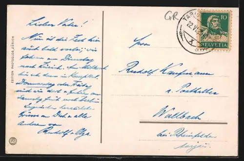 AK Fontana /Unter-Engadin, Ortsansicht mit Schloss Tarasp