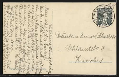 AK Flims-Waldhäuser, Gesamtansicht mit Berghintergrund