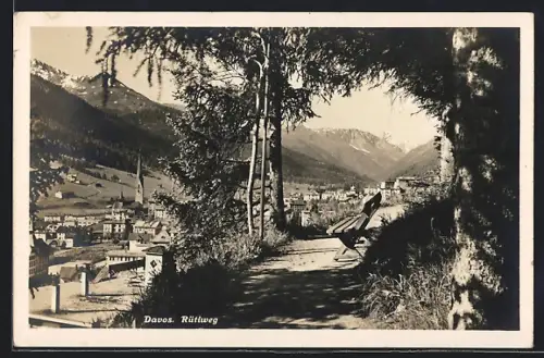 AK Davos, Teilansicht vom Rütiweg