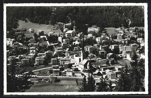 AK Davos-Platz, Gesamtansicht aus der Luft