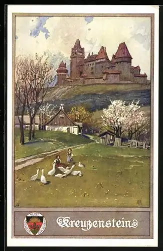 AK Deutscher Schulverein Nr. 165: Kreuzenstein, Schloss-Panorama