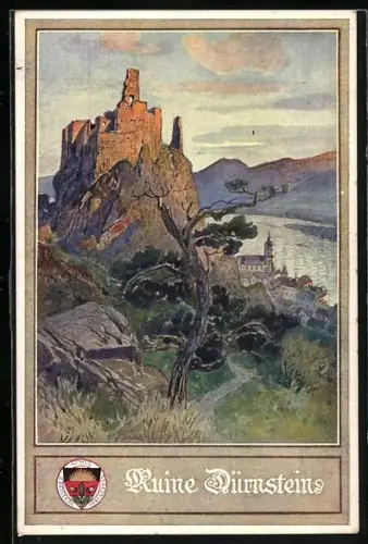 Künstler-AK Deutscher Schulverein Nr. 137: Darstellung der Ruine Dürnstein