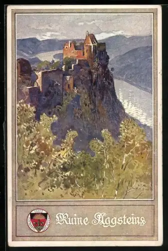 AK Aggstein, Motiv der Ruien Aggstein, Deutscher Schulverein