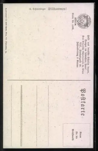 AK Deutscher Schulverein Nr. 1193: Frauen grüssen Mann auf Boot