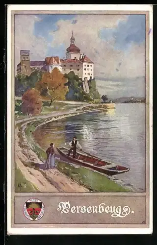 AK Deutscher Schulverein Nr. 161: Persenbeug, Uferblick zum Schloss