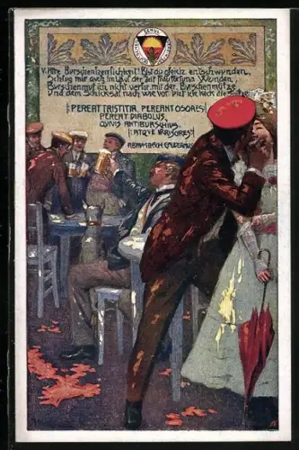 AK Deutscher Schulverein NR 240: Burschenschaftler feiern ihr leichtes Studentenleben