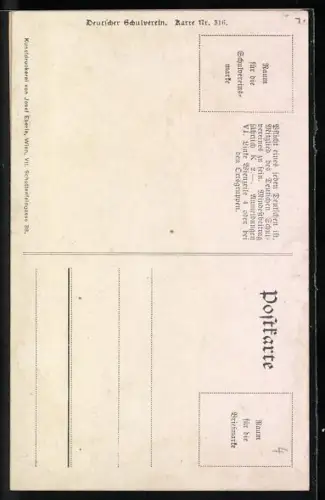 AK Deutscher Schulverein NR. 316: Kinder tanzen um einen Maibaum