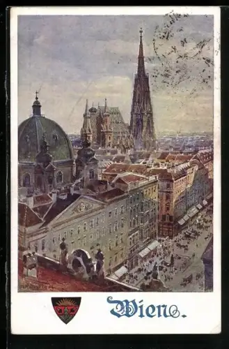AK Deutscher Schulverein NR: 562, Wien, Panorama m. Dom