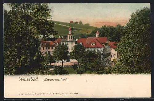 AK Weissbad /Appenzellerland, Ortspartie mit Bäumen