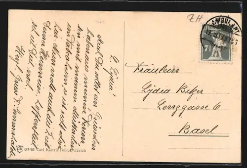 AK Horgen, Hotel Seerose mit Booten