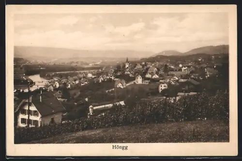 AK Höngg, Teilansicht mit Bergen