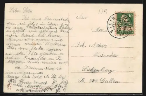 AK Stein /Appenzell, Teilansicht mit Strassenpartie