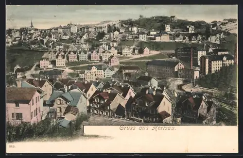 AK Herisau, Teilansicht mit Strassenpartie