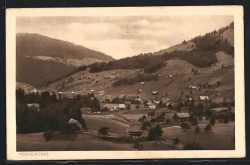 AK Vorderthal, Panorama mit Kirche