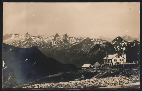 AK Morschach, Gasthaus Frohnalpstock, Panorama