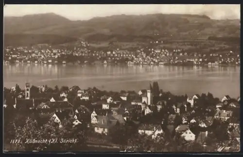 AK Küssnacht /Zürich, Teilansicht mit Bergen