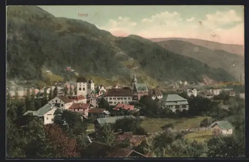 AK Ilanz, Teilansicht mit Bergen