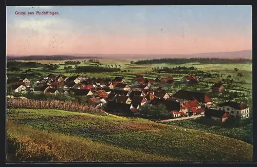 AK Rudolfingen, Teilansicht mit Strassenpartie