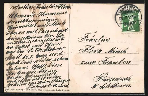 AK Rudolfingen, Teilansicht mit Strassenpartie