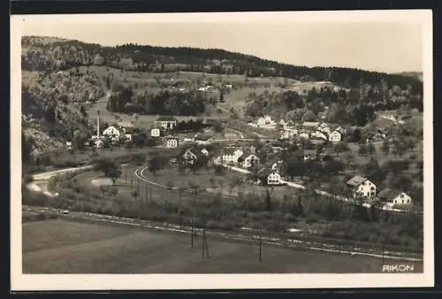 AK Rikon, Teilansicht mit Strassenpartie