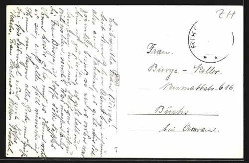 AK Rikon, Teilansicht mit Strassenpartie