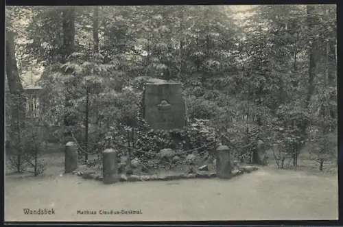 AK Hamburg-Wandsbek, Matthias-Claudius-Denkmal